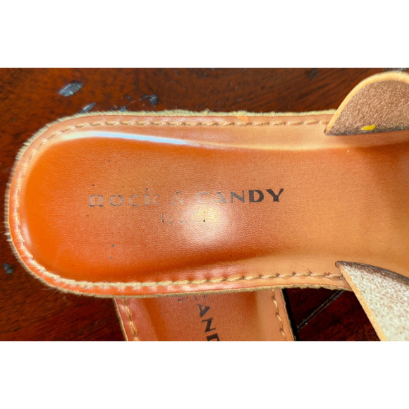 Rock & Candy by Zigi Bindi Sandals Slide Brown Tan Sz 8 Soft Sole Cushion Womens - Picture 3 of 4